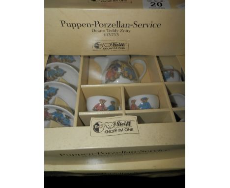 Steiff 5 x Porcelain tea sets 1 x Mini porcelain tea set, 1 x Reiter limited edition mug - 7 items