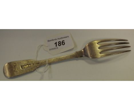 A George IV silver fork by James &amp; Walter Marshall of Edinburgh 1825 (72.1g gross)
