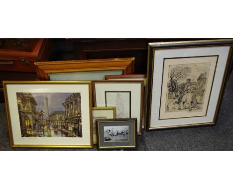 Pictures and printsChris FletcherThe Horse Breakerpen and ink, signed and framed;Moored trawlersacrylic on board;Phillip Mart