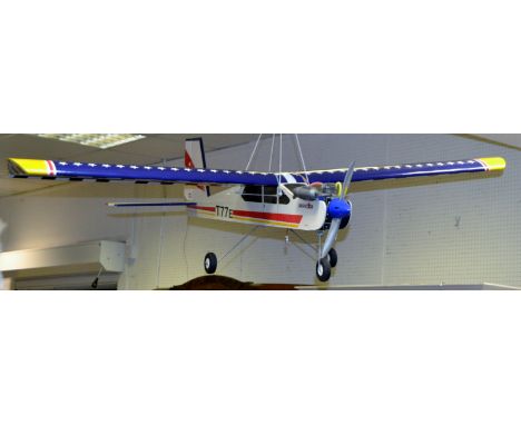 A Balsa wood, nitro powered Optimum models model aircraft, along with a Arising Star nitro powered aircraft, two Futuba radio