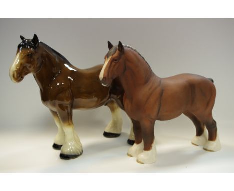 A Beswick connoisseurs model Burnham Beauty, Champion shire horse, printed marks; another Melba (2)