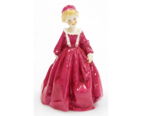 A Royal Worcester porcelain figure, titled Grandmothers Dress, modelled by F. G. Doughty, model number 3081, black stamp to u