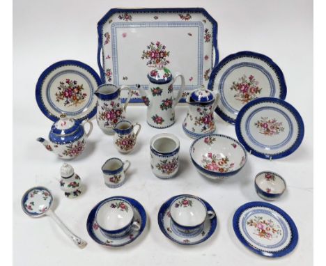 A group Booths Lowestoft border pattern part wares, to include coffee pot, tea cup, milk jug, sugar bowl, teapot, pepper shak