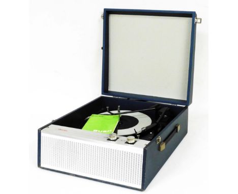 A Bush tabletop record player, model RP76, with instruction manuals. Buyer Note: WARNING! This lot contains untested or unsaf