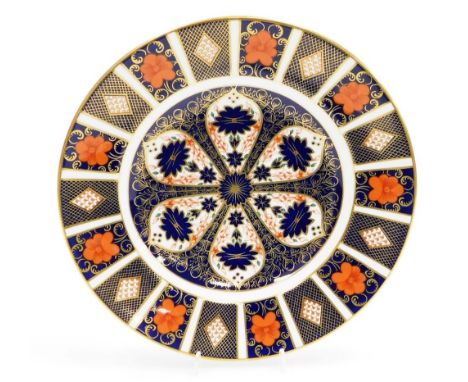 A Royal Crown Derby porcelain Imari pattern cabinet plate, with red stamp to underside, second, 27cm diameter.