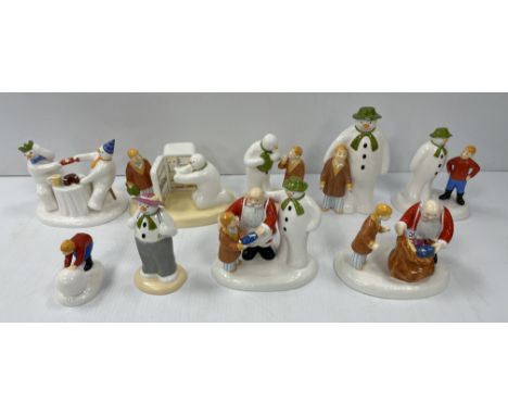 A collection of Coalport Characters The Snowman figurines comprising "Building the Snowman", "Dressing up", "Hush! don't wake