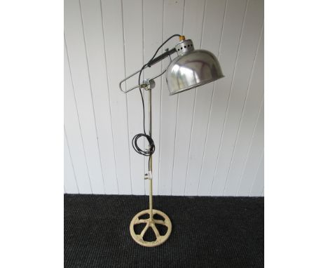 A Duo-Ray standard lamp with aluminium shade 