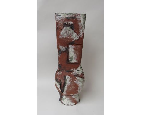 A large studio pottery vase, unsigned, in the style of Robin Welch, 59cm high 