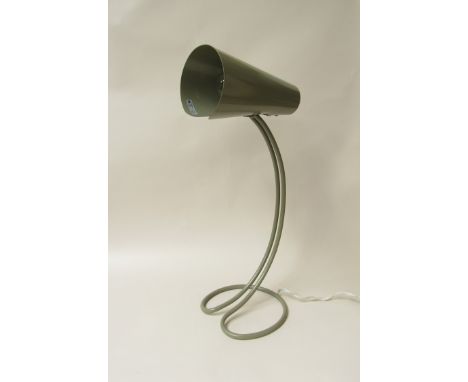 A grey/green metal table lamp