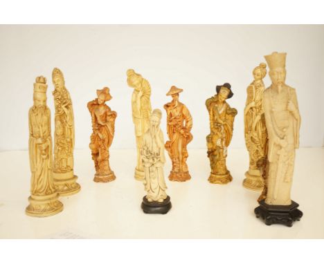10x Resin Oriental figures 