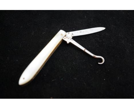 Mother of pearl smokers knife pipe 