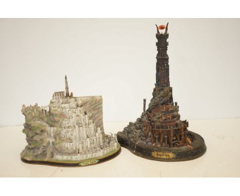 Danbury mint Lord of the rings Barad-dur the dark tower of sauron together with Minas Tirith both with coa (Battery's require