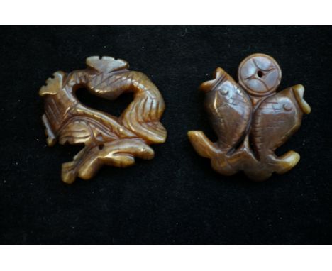 2 Jade netsuke 
