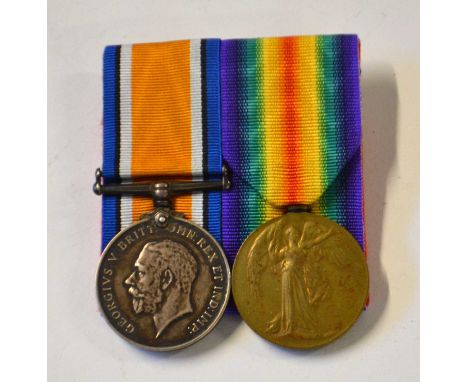 First World War Medal pair comprising 1914-18 War Medal and 1914-19 Victory Medal impressed to 20837 Pte F L McNider Seaforth