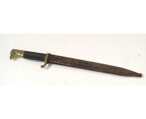 Third Reich German K98 dress bayonet and scabbard, blade made by Emile Voos Solingen, overall length approx 40cm long