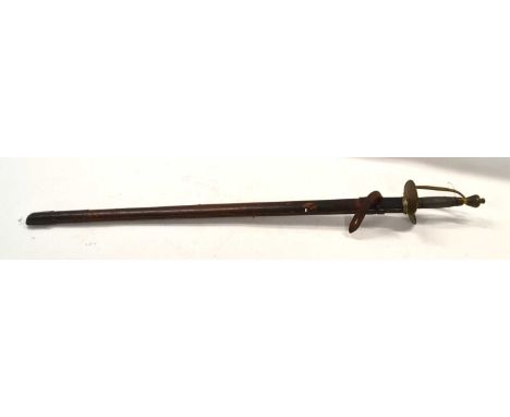 19th Century British 1796 pattern Infantry Officer's sword with 20th Century leather scabbard (a/f wire handle binding loose,