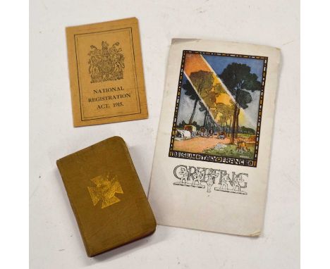 First World War Military New Testament pocket Bible named to Isaac Watt, 5th Scottish Rifles, National Registration Card 1915