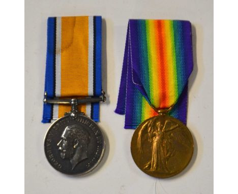 First World War Medal pair comprising 1914-18 War Medal and 1914-19 Victory Medal impressed to T-424198 Driver W Challen Army