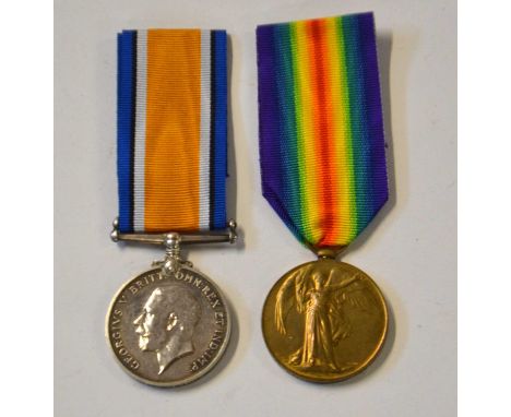 First World War Medal pair comprising 1914-18 War Medal and 1914-19 Victory Medal impressed to 2-149723 F G Clothier Army Ser