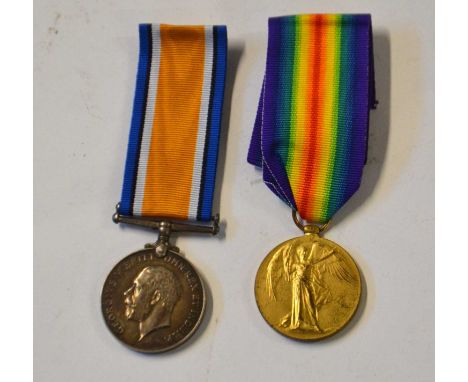 First World War British Medal pair to include 1914-18 War Medal, 1914-19 Victory Medal impressed to 141031 Driver H Greenwood