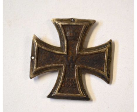First World War German Iron Cross Second Class lacking suspension ring and ribbon (a/f)