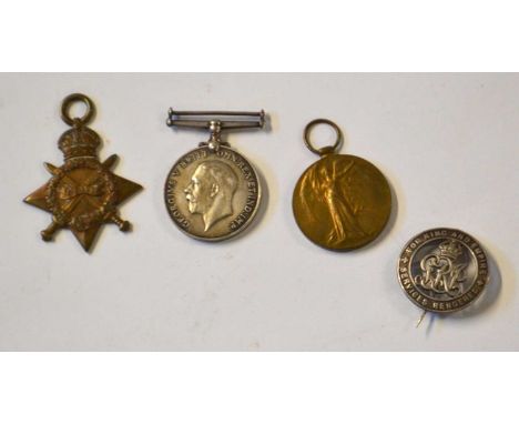 First World War British Medal trio comprising 1914-15 Star, 1914-18 War Medal and 1914-19 Victory Medal, all lacking ribbons,