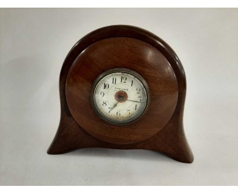 An Edwardian/ First World War mantle clock made from plane propellar. clock face marked: " Charles &amp;CO, French made", sta