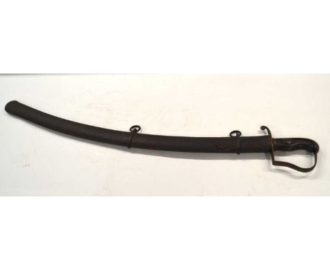 1796 Pattern-light Cavalry sabre made by Egg of London (stamped Egg to spine of sword), missing one langet and leather grip, 