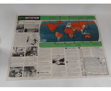 A scarce WW2 era ‘ABCA’ (Army Bureau Of Current Affairs) educational map review poster from september 27th - 10th October 194