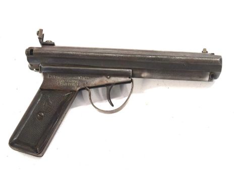 Accles &amp; Shelvoke First Type "Warrior" air pistol, number 4047 with chamfered cocking lever and semi-circular trigger gua