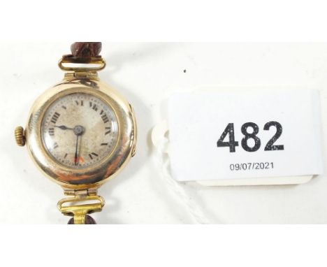 A 9 carat gold 1920's ladies wrist watch 