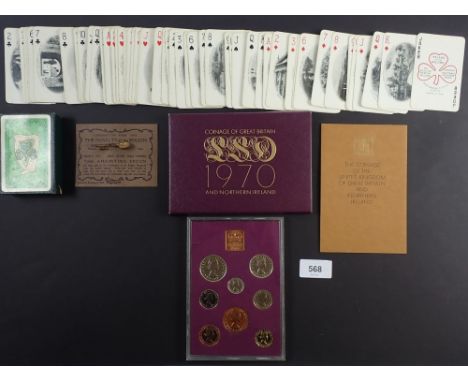 Miscellaneous coins including: Royal mint issue, coinage of Great Britain and Northern Ireland 1970 set with certificate, Cor