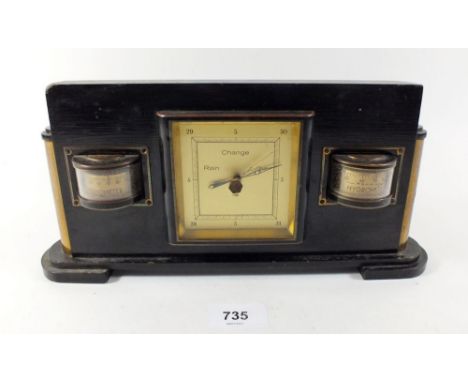 A Lufft barometer/thermometer weather station - 28cm long 