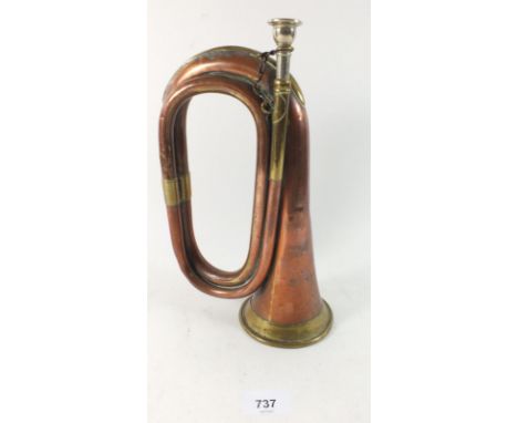 An old copper and brass bugle 