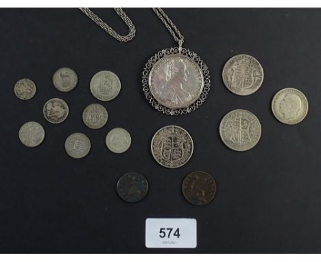 A quantity of silver content coins including: threepence, sixpences, florin and halfcrowns, Victoria through to George V and 