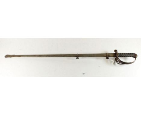 A late 19thC Light Infantry Officers Ceremonial Sword with fishgrip handle and regimental bugle crest to guard, by Robert Mol