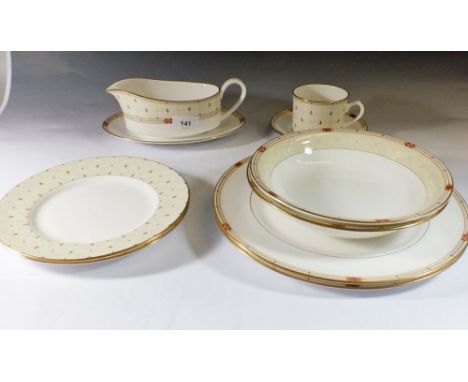 A Royal Worcester matched 'Sahara' dinner service comprising: six cups and saucers, two milk jugs, two sugar bowls with lids,