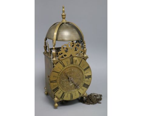 John Hicks, London. A lantern clock height 38cm