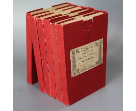 Edward Stanford - 6 folding pocket Ordnance Survey maps - one inch to one mile, for Sandhurst, Hungerford, Faringdon, High Wy
