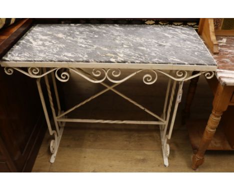 A marble top console table W.92cm