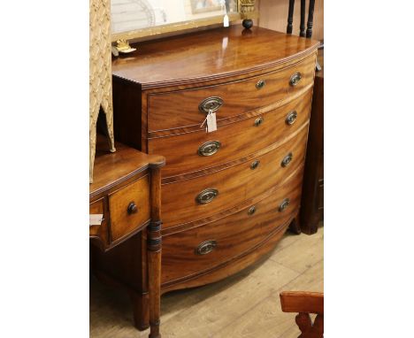 A Regency mahogany bow front chest of drawers W.108cm