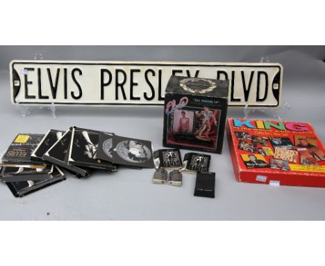 Elvis Presley large collection of vintage memorabilia , limited edition pens, Cologne, perfume, Zippo Lighter items, CDs, Wat