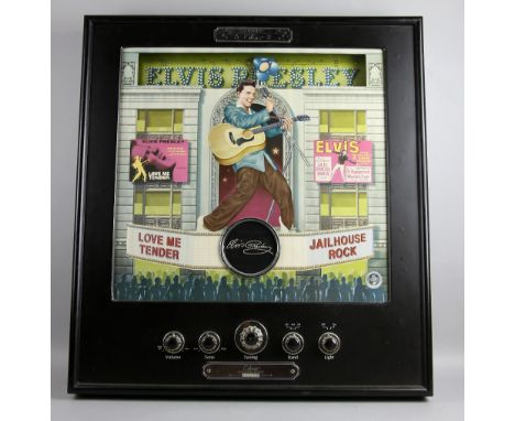 Elvis Presley collectors series framed radio montage with poster and background light, Limited edition 1200/6000 with instruc