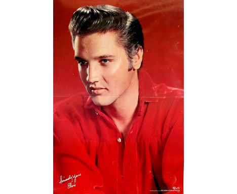 Five Elvis Presley framed prints, including a framed laser disc for Elvis 'That's the Way it is', a national portrait gallery