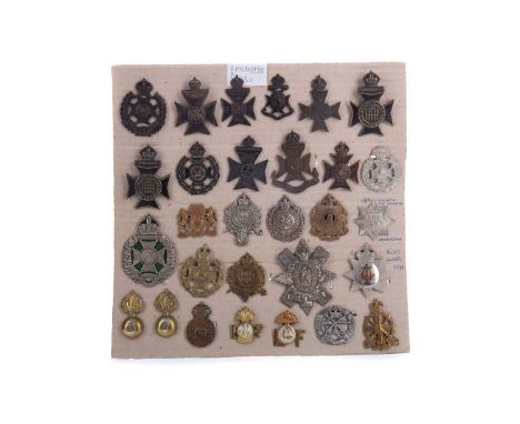 REGIMENTAL CAP BADGES,a collection, including Glasgow Highlanders 5th VB, various London including Kensington, Westminster an