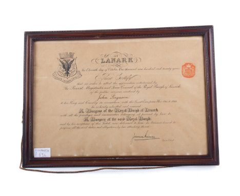 WWI SERVICE MEDAL GROUP,awarded to 63260 PTE. J. C. Ferguson R. Scots., along with a pair of his lapel badges, his hand-writt