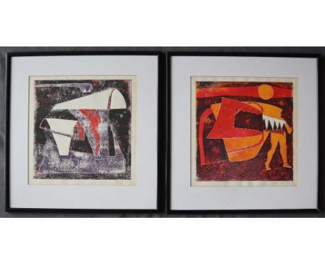 Kevin JacobsAbstractA limited edition print No.1/4Signed in pencil to the margin30.5cm x 30.5cm (image size)Together with a c