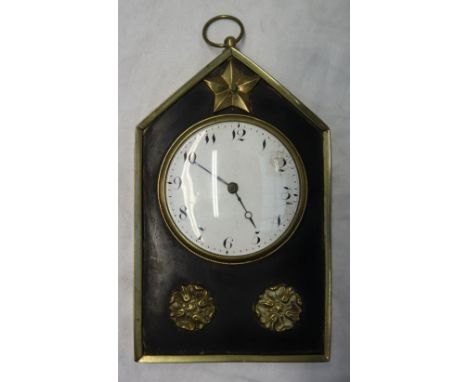 A 19th century clock, the enamel dial with Arabic numerals with a fusee movement and pierced balance cock, signed for Edward 