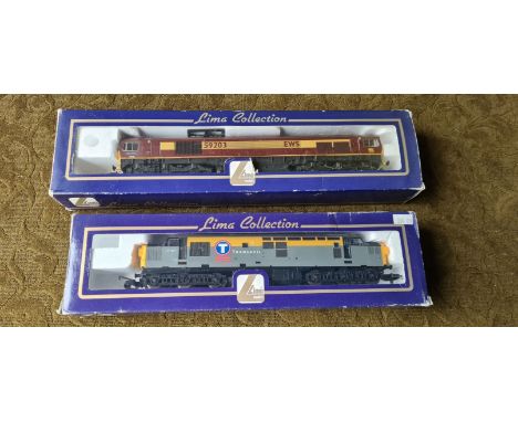 2 x Lima Collection locomotives, diesel Class 59203 and Class 37351 Transrail.