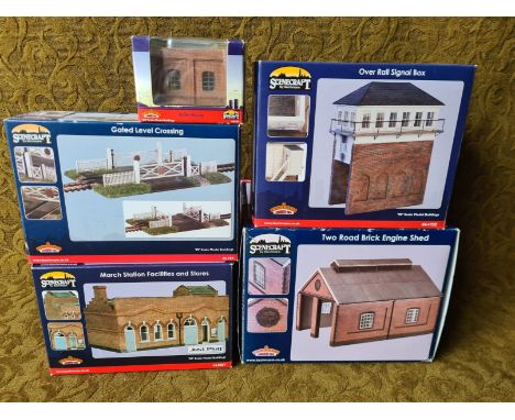 Bachmann Branch Line Scene Craft industrial buildings and structures, Two Road Brick Engine Shed, Over Rail Signal Box, March